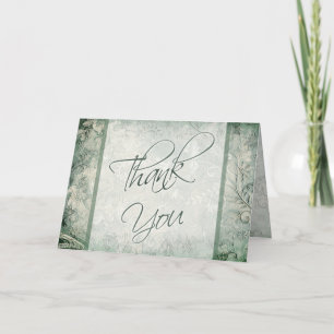 Green und Ivory Floral Danke Karte