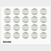 Green und Ivory Floral Vielen Dank, Sticker (Blatt)