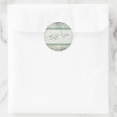 Green und Ivory Floral Vielen Dank, Sticker (Tasche)
