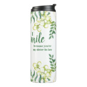 Green und Ivory Sister in Laugh Funny Zitat Thermosbecher (Nach links gedreht)