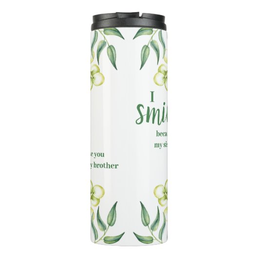 Green und Ivory Sister in Laugh Funny Zitat Thermosbecher (Rückseite)