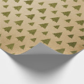Green und Kraft Retro Christmas Geschenkpapier (Ecke)