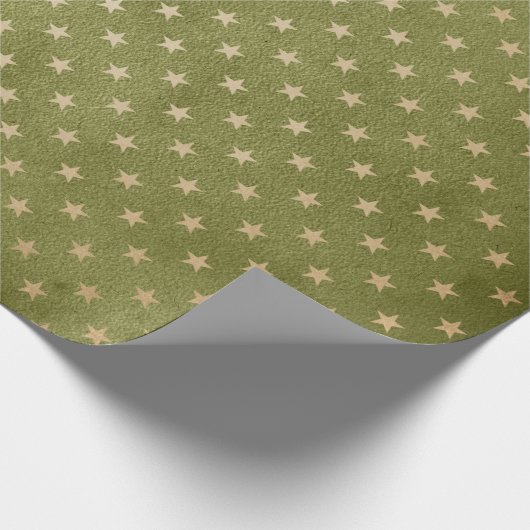 Green und Kraft Retro Christmas Geschenkpapier (Ecke)