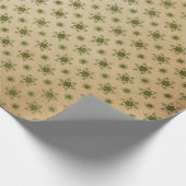Green und Kraft Retro Christmas Geschenkpapier (Ecke)