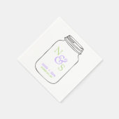 Green und Lavender Mason Jar Mit Monogramm Wedding Serviette (Ecke)