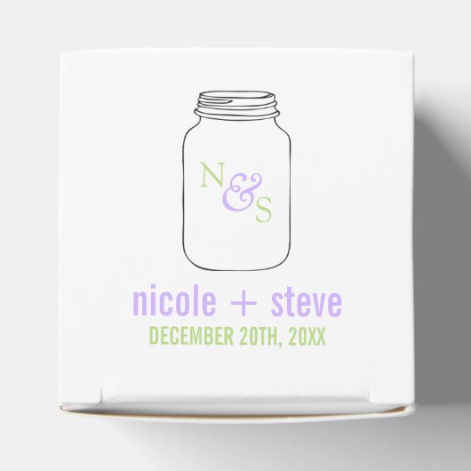 Green und Lavender Mason Jar Monogram Wedding Geschenkschachtel (Oben)