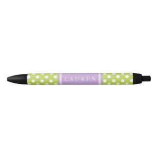 Green und Lavender Polka Dots Muster Kugelschreiber