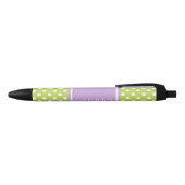 Green und Lavender Polka Dots Muster Kugelschreiber (Oberseite)