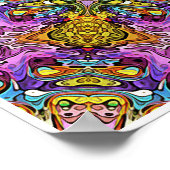 Green und Lila Abstrakt Mandala Poster (Ecke)