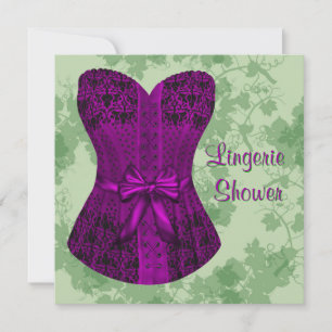 Green und Lila Corset Brautparty Einladung