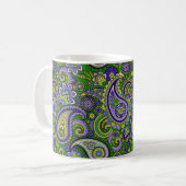 Green und Lila Paisley Kaffeetasse (Vorderseite Links)