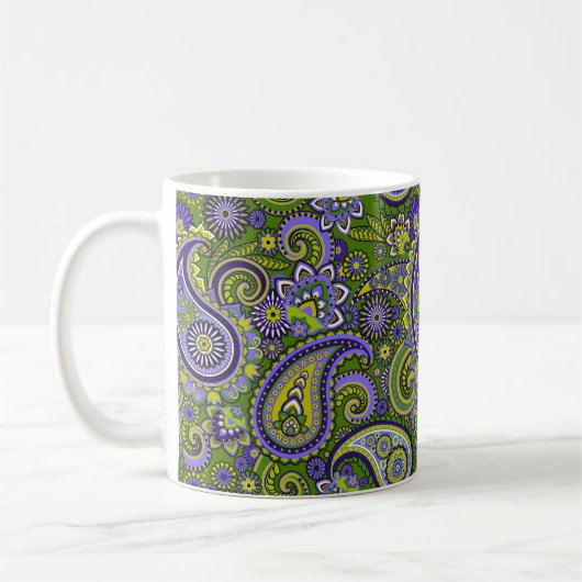 Green und Lila Paisley Kaffeetasse (Links)