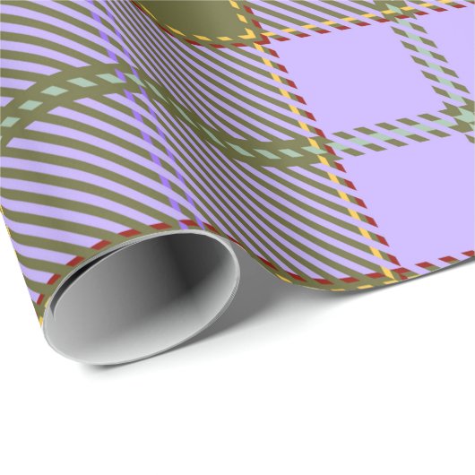 Green und Lila Tartan Kariert schottisch, nahtlos  Geschenkpapier (Rolleneckpunkt)