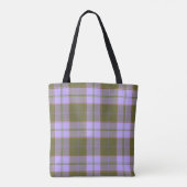 Green und Lila Tartan Kariert schottisch, nahtlos Tasche (Rückseite)
