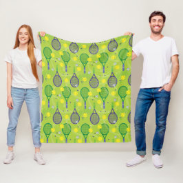 💚 💜 Green und lila Tennisschläger Fleecedecke