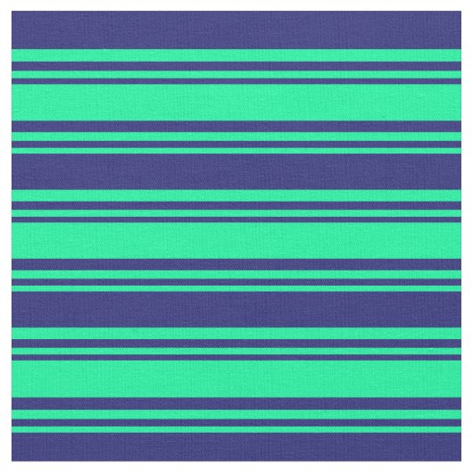 Green und Midnight Blue Lines Stoff (Nahaufnahme)