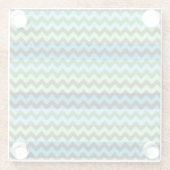 Green und Minze Zickzack Zigzag Stripe Muster Glasuntersetzer (Rückseite)