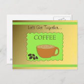 Green und Mocha Coffee Design Postkarte (Vorne/Hinten)