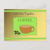 Green und Mocha Coffee Design Postkarte (Vorderseite)
