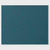 Green und Navy Blue Checkerboard Geschenkpapier (Flach)