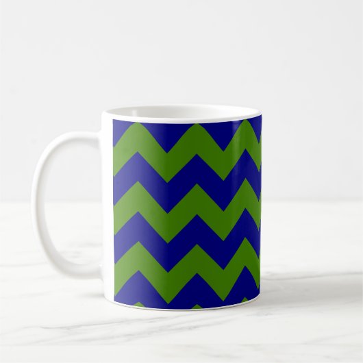 Green und Navy Blue Zigzag Kaffeetasse (Links)