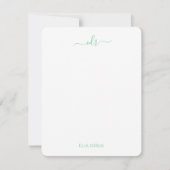 Green und Navy Diamond Monogram Note Card Mitteilungskarte (Vorderseite)