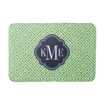 Green und Navy griechisches Schlüsselmonogramm