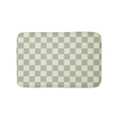 Green und Off White Checkerboard Badematte (Vorderseite)
