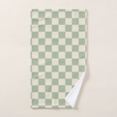 Green und Off White Checkerboard Badhandtuch Set (Handtuch)