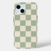Green und Off White Checkerboard Case-Mate iPhone Hülle (Rückseite)