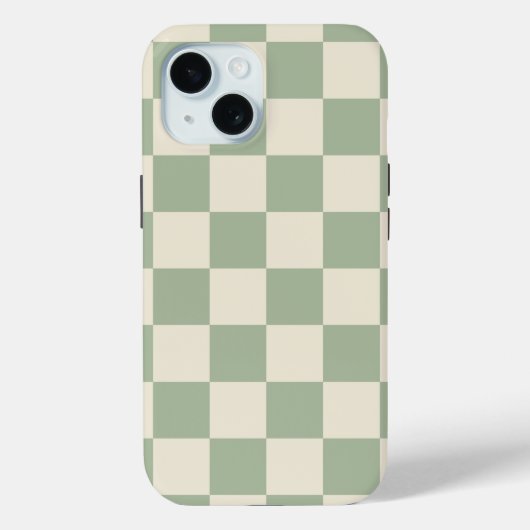 Green und Off White Checkerboard Case-Mate iPhone Hülle (Rückseite)