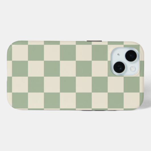 Green und Off White Checkerboard Case-Mate iPhone Hülle (Rückseite (Horizontal))