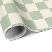 Green und Off White Checkerboard Geschenkpapier (Rolleneckpunkt)