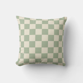 Green und Off White Checkerboard Kissen