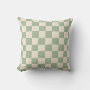Green und Off White Checkerboard Kissen