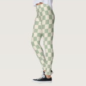 Green und Off White Checkerboard Leggings (Links)