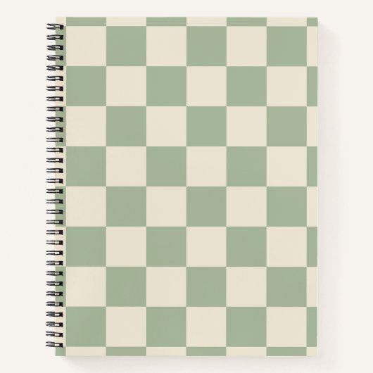 Green und Off White Checkerboard Notizblock (Vorderseite)