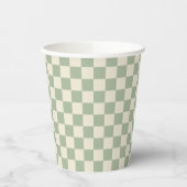 Green und Off White Checkerboard Pappbecher (Links)