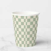 Green und Off White Checkerboard Pappbecher (Rechts)