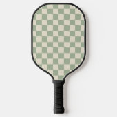 Green und Off White Checkerboard Pickleball Schläger (Vorderseite)