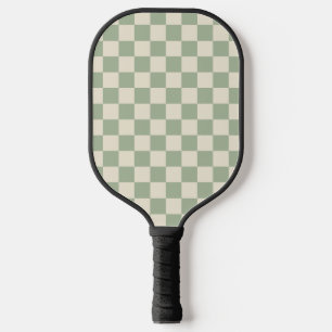 Green und Off White Checkerboard Pickleball Schläger