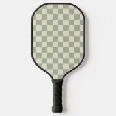 Green und Off White Checkerboard Pickleball Schläger (Rückseite)