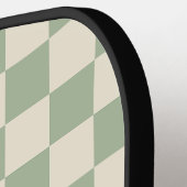 Green und Off White Checkerboard Pickleball Schläger (Linke Seite)