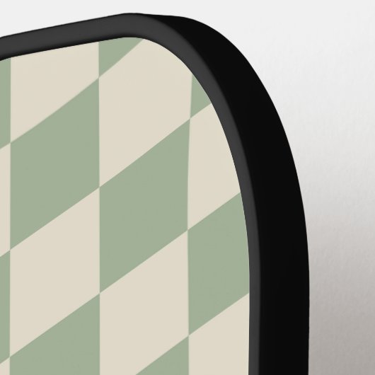 Green und Off White Checkerboard Pickleball Schläger (Linke Seite)