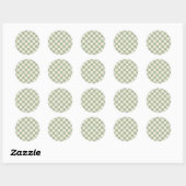 Green und Off White Checkerboard Runder Aufkleber (Blatt)