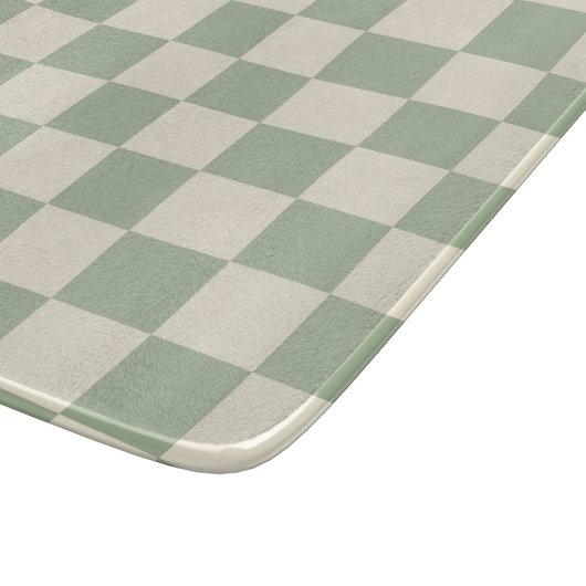 Green und Off White Checkerboard Schneidebrett (Ecke)