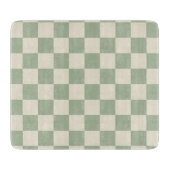 Green und Off White Checkerboard Schneidebrett (Vorderseite)
