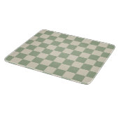 Green und Off White Checkerboard Schneidebrett (Ecke)