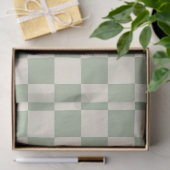Green und Off White Checkerboard Seidenpapier (Geschenk)