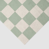 Green und Off White Checkerboard Seidenpapier (Detail)